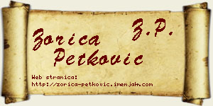 Zorica Petković vizit kartica